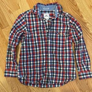 Lacoste Kids Checkered Shirt - Red, Blue, and White